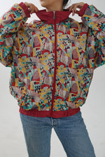 Vintage Jackie Vital Hot Line Collection pattern jacket/windbreaker unisex size L