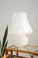 Lampe Murano en verre soufflé vintage blanche XL