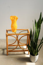 Vase en verre soufflé jaune M-L