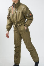 One piece ski suit Kaelin, army après ski look pour femme taille 6 (XS-S)