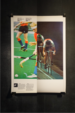 Affiche originale 1976 des Jeux Olympiques de Montréal, Cyclisme et Hockey, recto verso (Grand format)