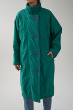Vintage long jacket in green M-L