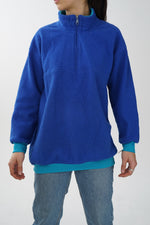 Polar vintage half zip bleu pour femme taille M