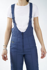 Vintage dark blue overalls snow pants for women size 38 (S)