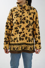 Polar half zip vintage brun et beige fait au Canada unisex taille M