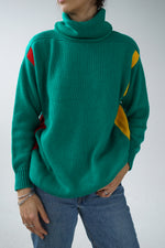 Green vintage turtleneck M