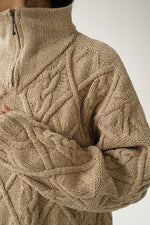 Tricot à zip vintage Tommy Hilfiger fait à la main XXL