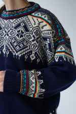 Beautiful Dale of Norway virgin wool sweater in retro colors for men size L