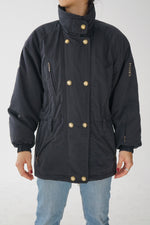 Manteau de ski mi-long Descente noir pour femme taille 8 (S)