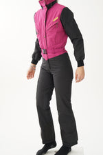 One piece Tenson ski suit, snow suit noir et rose hardshell pour femme taille 5/6 (XXS-XS)