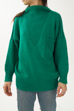 Tricot vintage Dynamite à col montant vert M-L