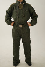 Insane vintage one piece Metropolis ski suit, retro dark green snow suit size 14