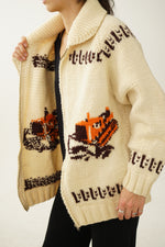 Manteau tricot en laine vintage Déneigeur L
