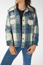 Manteau vintage en laine carotté Talk Abouts unisex taille S