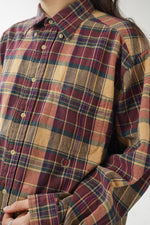 Chemise en coton Tommy Hilfiger vintage tartan brun pour homme taille L