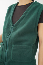 Veste sans manches en polar vintage Altitude vert forêt taille M