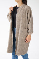 Manteau long d'automne en laine très doux avec doublure look oversize pour femme taille S