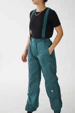 Salopette de ski vintage Joff turquoise métallique unisexe taille 10 (S-M)