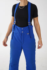 Vintage White Stag Royal Blue Snow Bib Pants Unisex Size 40 (M)