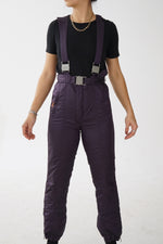 Pantalon de ski vintage Nevica bourgogne métallique unisexe taille 28 (S-M)