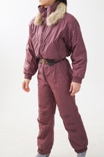 Ski suit CB Sport magenta avec fourrure pour femme taille 8 (S)
