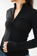 Dex Fresh veste tight a zip avec plis a l'avant noir XS-S