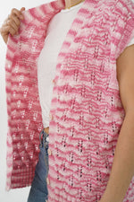 Veste en tricot rose taille O/S