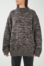 Tricot en laine vierge Guess gris et beige pour homme taille L