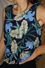 Camisole style hawaïen bleu marin taille M-L