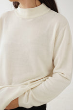 Chandail en acrylique à col rond Caribbean Pacific blanc crème unisexe taille L