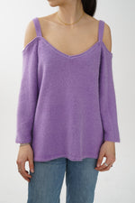 Chandail vintage funky lila pour femme taille M-L