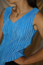 Cami en satin bleu royale à plis Libra taille M