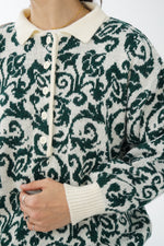 Chandail polo en laine vintage Le Passe Partout pour femme taille M