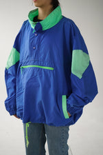 80s neon blue and green wind breaker