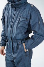 One piece Nils ski suit, metallic dark blue quality snow suit size 14