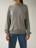 Silk and coton grey turtleneck