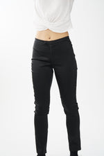 Pantalon satin noir mince vintage Guess 2000 pour femme taille 26