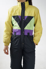 Ispo one piece de ski-doo haut jaune bas noir *usé