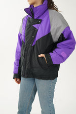Manteau rétro Prostyled noir et mauve taille 14