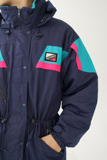 Manteau Hiverna bleu marin et rose fluo pour femme taille 14