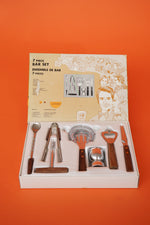 Ensemble de bar vintage en bois dans leur boite Made in Japan