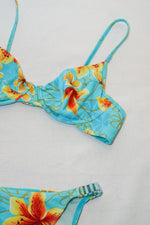 Bikini taille haute bleu à cerceaux taille 38 (S)