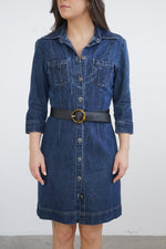 Ceinture cuir véritable avec anneau en plastique taille haute S-M 35"