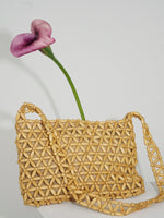 Sac à main rectangle en bille de bois