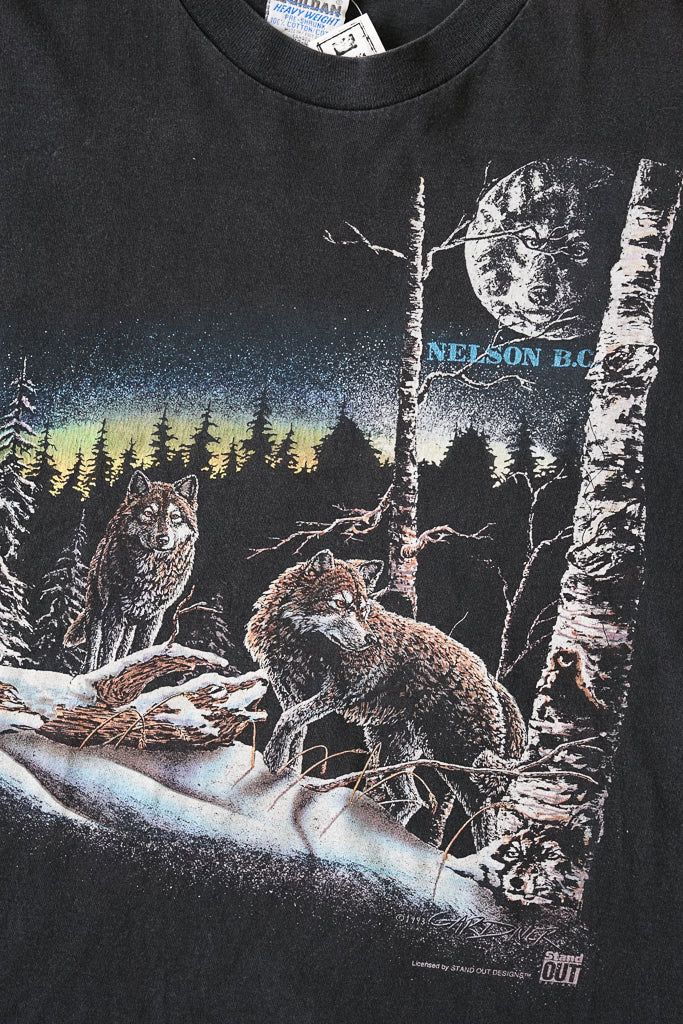 Nelson BC vintage wolf Gildan Heavy Weight t-shirt 1993 L