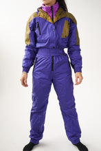 Load image into Gallery viewer, One piece Mountain Goat ski suit, snow suit mauve métallique pour femme taille 10 (S)
