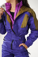 Load image into Gallery viewer, One piece Mountain Goat ski suit, snow suit mauve métallique pour femme taille 10 (S)

