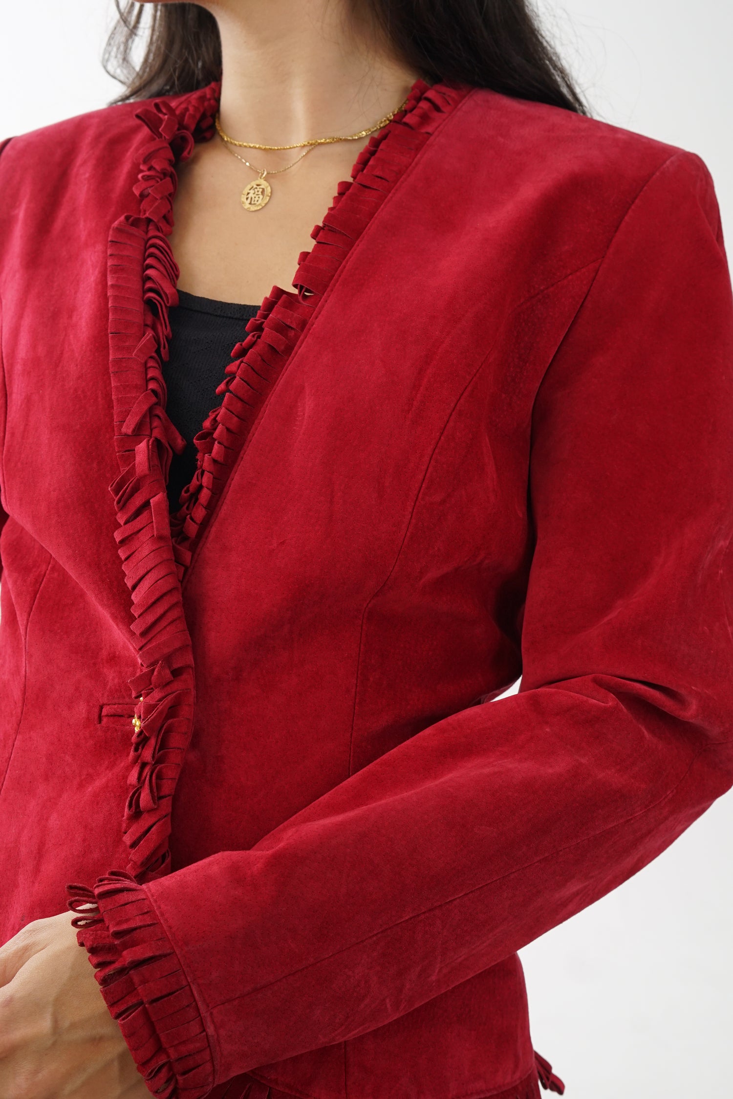 Veste en suède vintage Danier rouge 80s taille S