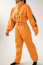 Charger l&#39;image dans la galerie, One piece Bogner ski suit, yellow technical snow suit for woman size 12 (S-M)
