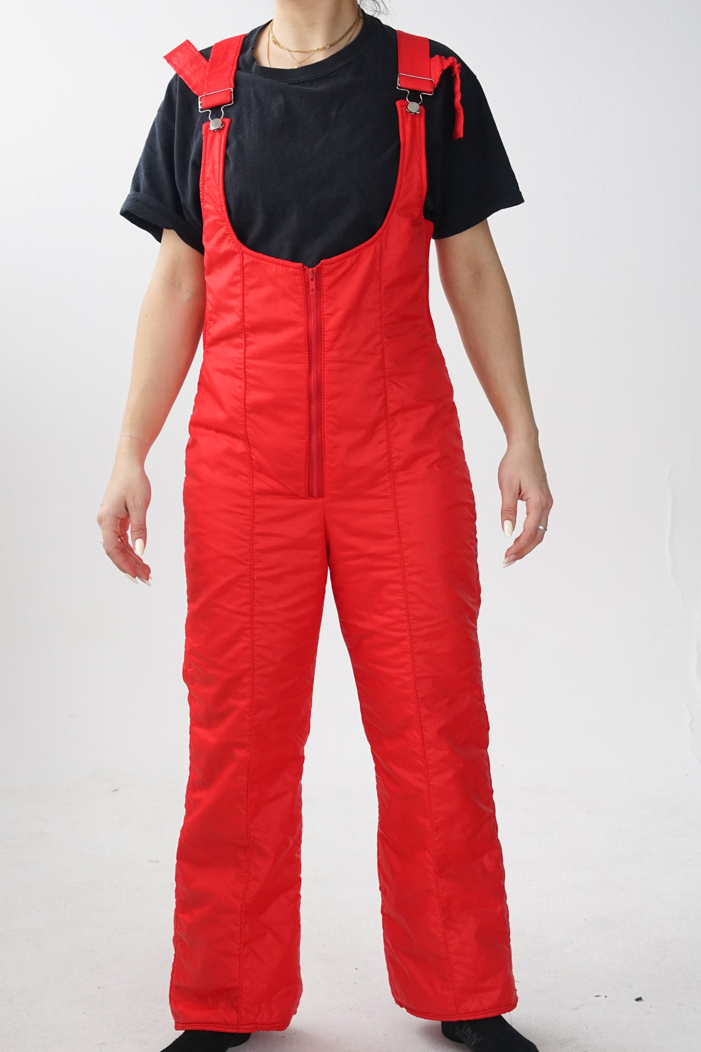 Salopette vintage rouge Du Maurier pour femme taille S-M